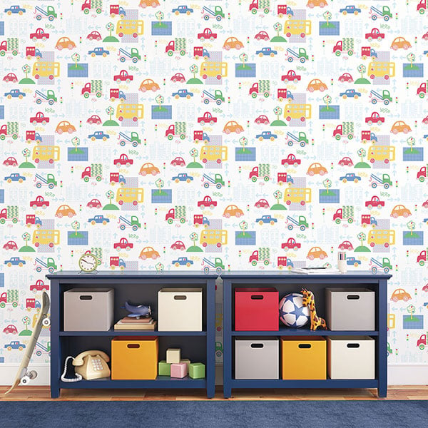Galerie Wallpaper Product code: G56010R - Just 4 Kids Wallpaper Collection - Red Blue Green Yellow Orange Colours -  