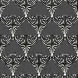 Galerie Wallcoverings Product Code 12001 - Design Wallpaper Collection - Black White Colours - Art Deco Fan Design