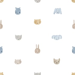 Galerie Wallcoverings Product Code 14813 - Little Explorers 2 Wallpaper Collection - Heavenly Colours - This delightful design features simple watercolour designs of rabbits, bears, cats and dogs. With its minimalist illustrations, this wallpaper brings the beauty of wildlife into your child's bedroom or playroom and creates an inspiring but calm environment. Design
