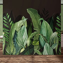 Galerie Wallcoverings Product Code 18002 - Tropical Wallpaper Collection - Blackberry Colours - Tropical Forest Design