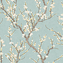 Galerie Wallcoverings Product Code 1903-1 - Spring Blossom Wallpaper Collection - Turquoise Colours - SAKURA TREE Design