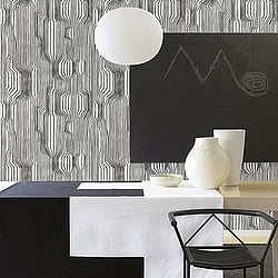 Galerie Wallcoverings Product Code 23365 - Marimekko 5 Wallpaper Collection - Black White Colours - Marimekko Frekvenssi Design