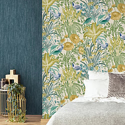 Galerie Wallcoverings Product Code 26719 - Tropical Wallpaper Collection - Blueberry Colours - Tuvalu Design