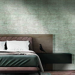 Galerie Wallcoverings Product Code 29985 - Italian Textures 2 Wallpaper Collection - Green Colours - Stripe Texture Design