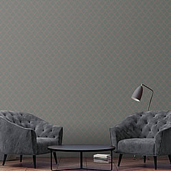 Galerie Wallcoverings Product Code 32721 - City Glam Wallpaper Collection - Dark Grey Rose Gold Colours - Arch Design