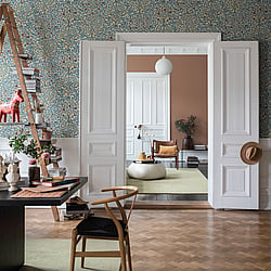 Galerie Wallcoverings Product Code 33013 - Apelviken Wallpaper Collection - Blue Colours - Apples and Pears Design