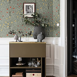 Galerie Wallcoverings Product Code 33014 - Apelviken Wallpaper Collection - Green Colours - Apples and Pears Design