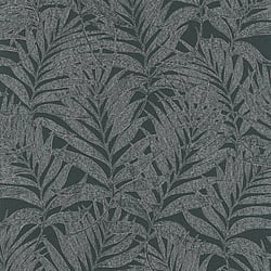 Galerie Wallcoverings Product Code 34008 - Hotel Wallpaper Collection - Black, Silver, Pink Colours - Botanical leaves design Design