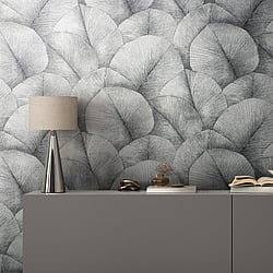 Galerie Wallcoverings Product Code 34508 - Kumano Wallpaper Collection - Grey Colours - Palm Leaf Design