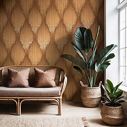 Galerie Wallcoverings Product Code: 35805 - Fashion Icon Wallpaper Collection Galerie Wallcoverings Product Code 35805 - Fashion Icon Wallpaper Collection - Brown Gold Colours - Stripes Design