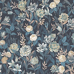 Galerie Wallcoverings Product Code 3717 - Tendenza Wallpaper Collection - Blue Colours - Fiore Floral Design