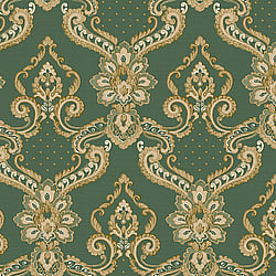 Galerie Wallcoverings Product Code 42505 - Opulence Wallpaper Collection - Green Colours - Luxury Italian Damask Design