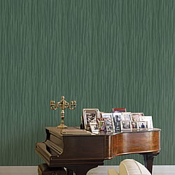 Galerie Wallcoverings Product Code 42565 - Opulence Wallpaper Collection - Dark Green Colours - Pleated Texture Design
