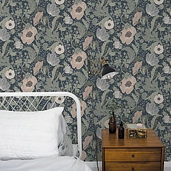 Galerie Wallcoverings Product Code 44103 - Apelviken 2 Wallpaper Collection - Blue Colours - Anemone Design
