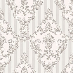 Galerie Wallcoverings Product Code 4600 - Italian Glamour Wallpaper Collection - Neutral Colours - Damask over Stripe Design