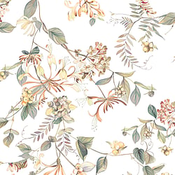 Galerie Wallcoverings Product Code 47455 - Flora Wallpaper Collection - White, Green Colours - Summer Bouquet Design