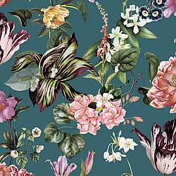 Galerie Wallcoverings Product Code 47462 - Flora Wallpaper Collection - Grey, Blue, Green, Rose Colours - Cherry Blossom Design