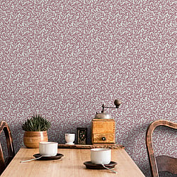 Galerie Wallcoverings Product Code 47638 - Heritage Wallpaper Collection - red Colours - Vintage Leaf Design