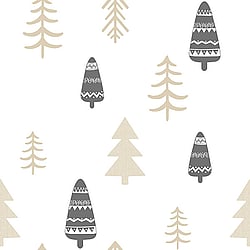 Galerie Wallcoverings Product Code 5465 - Little Explorers Wallpaper Collection - Gold Brown Colours - Gold Trees Design
