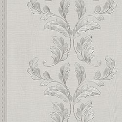 Galerie Wallcoverings Product Code 58253 - Classique Wallpaper Collection - Light Grey Silver Colours - Acanthus Leaf Trail Design