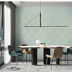Galerie Wallcoverings Product Code 65187 - Precious Wallpaper Collection - Green Colours - Brocade Design