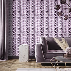 Galerie Wallcoverings Product Code 65336 - Pepper Wallpaper Collection - Lavender Colours - Octagonal Honeycomb Design