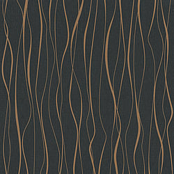 Galerie Wallcoverings Product Code 6813-50 - Home Wallpaper Collection - Black  Gold Colours - Wave Modern Design