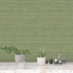 Galerie Wallcoverings Product Code 7365 - Evergreen Wallpaper Collection - Green Colours - Grasscloth Design