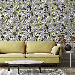 Galerie Wallcoverings Product Code 81333 - Pepper Wallpaper Collection - Mustard Colours - Wild Garden Design