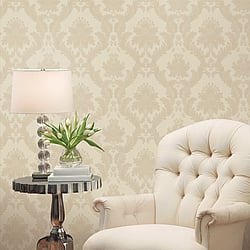 Galerie Wallcoverings Product Code 95111 - Ornamenta Wallpaper Collection - Light Beige Colours - Classic Damask Design