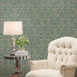 Galerie Wallcoverings Product Code 95503 - Ornamenta 2 Wallpaper Collection - Blue Colours - Toscano Damask Design