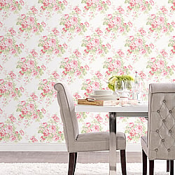 Galerie Wallcoverings Product Code AB27612 - Abby Rose 4 Wallpaper Collection - Pink Green Colours - Grand Floral Design
