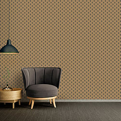 Galerie Wallcoverings Product Code AC60023 - Absolutely Chic Wallpaper Collection - Brown Metallic Black Colours - Art Deco Style Geometric Motif Design