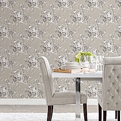 Galerie Wallcoverings Product Code AF37701 - Abby Rose 4 Wallpaper Collection - Grey Black Colours - Grand Floral Design