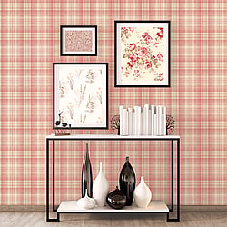Galerie Wallcoverings Product Code AF37722 - Abby Rose 4 Wallpaper Collection - Red Beige Colours - Check Plaid Design