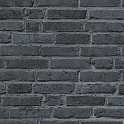 Galerie Wallcoverings Product Code BB51103 - The Bricks And More Wallpaper Collection - Grey Black Colours - Brickshire Residents Motif Design