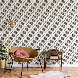 Galerie Wallcoverings Product Code BL22730 - Botanica Wallpaper Collection - White Black Colours - Chain Link Design