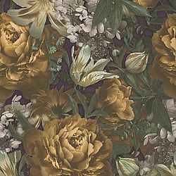 Galerie Wallcoverings Product Code BW51001 - Blooming Wild Wallpaper Collection - Yellow Cream Green Colours - Antique Floral Motif Design