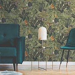 Galerie Wallcoverings Product Code BW51024 - Blooming Wild Wallpaper Collection - Green Brown Colours - Amazon Motif Design
