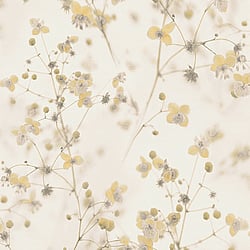 Galerie Wallcoverings Product Code BW51037 - Blooming Wild Wallpaper Collection - Yellow Grey Cream Colours - Delicate Buttercup Motif Design