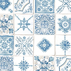 Galerie Wallcoverings Product Code CK36622 - Kitchen Style 3 Wallpaper Collection - Blue White Colours - Retro Tiles Design