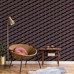 Galerie Wallcoverings Product Code DA23251 - Luxe Wallpaper Collection - Purple Colours - Shadow Trellis Design