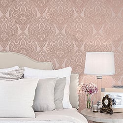 Galerie Wallcoverings Product Code DWP0247-04 - Emporium Wallpaper Collection - Pink Rose Gold Colours - Mehndi Damask Design