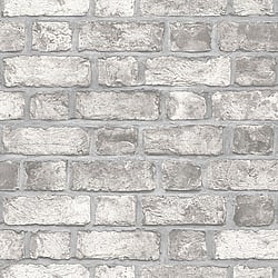 Galerie Wallcoverings Product Code FH37517 - Homestyle Wallpaper Collection - White Grey Colours - Farmhouse Brick Design