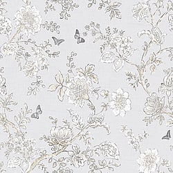 Galerie Wallcoverings Product Code FH37538 - Homestyle Wallpaper Collection - Beige Brown Grey Colours - Butterfly Toile Design