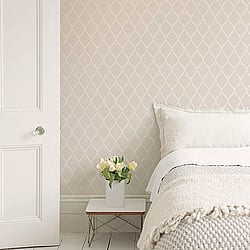 Galerie Wallcoverings Product Code G45052 - Vintage Roses Wallpaper Collection - Beige White Colours - Laurel Trellis Design