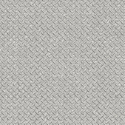 Galerie Wallcoverings Product Code G45176 - Steampunk Wallpaper Collection - Silver Grey Colours - Diamond Plate Design