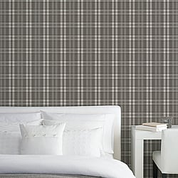 Galerie Wallcoverings Product Code G45307 - Vintage Roses Wallpaper Collection - Black Colours - Plaid Design