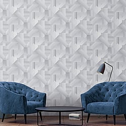 Galerie Wallcoverings Product Code G56626 - Texstyle Wallpaper Collection - Greys Silver Colours - Shape Shifter Design