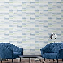 Galerie Wallcoverings Product Code G67743 - Special Fx Wallpaper Collection - Blue Green Silver Colours - Glitter Block Design